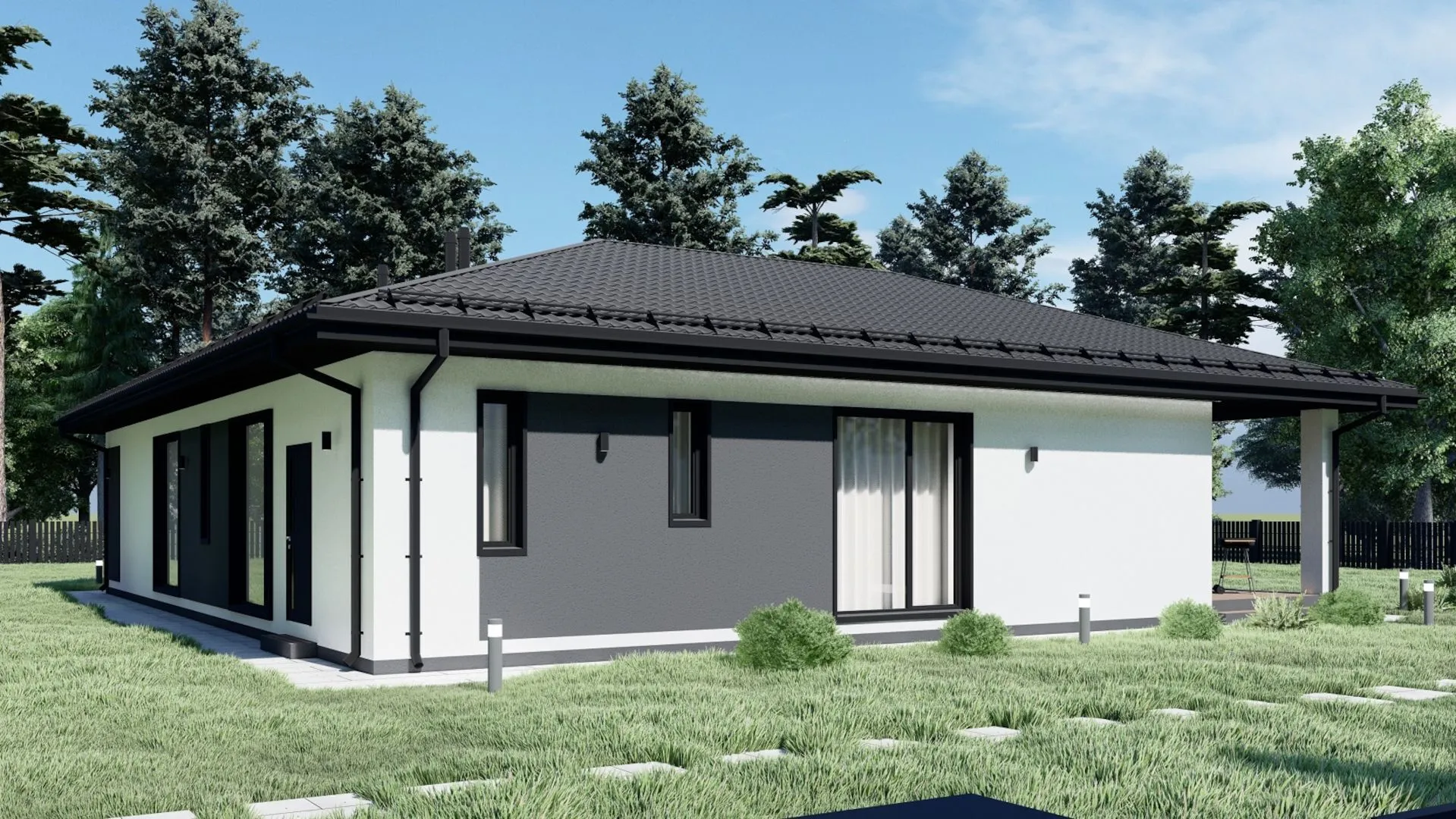 Одноэтажный дом с террасой S-149