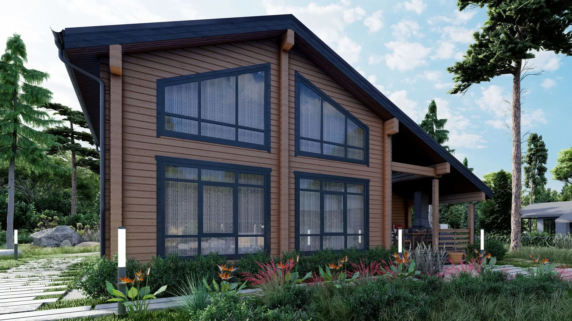 Двухэтажный дом из клееного бруса БД-46