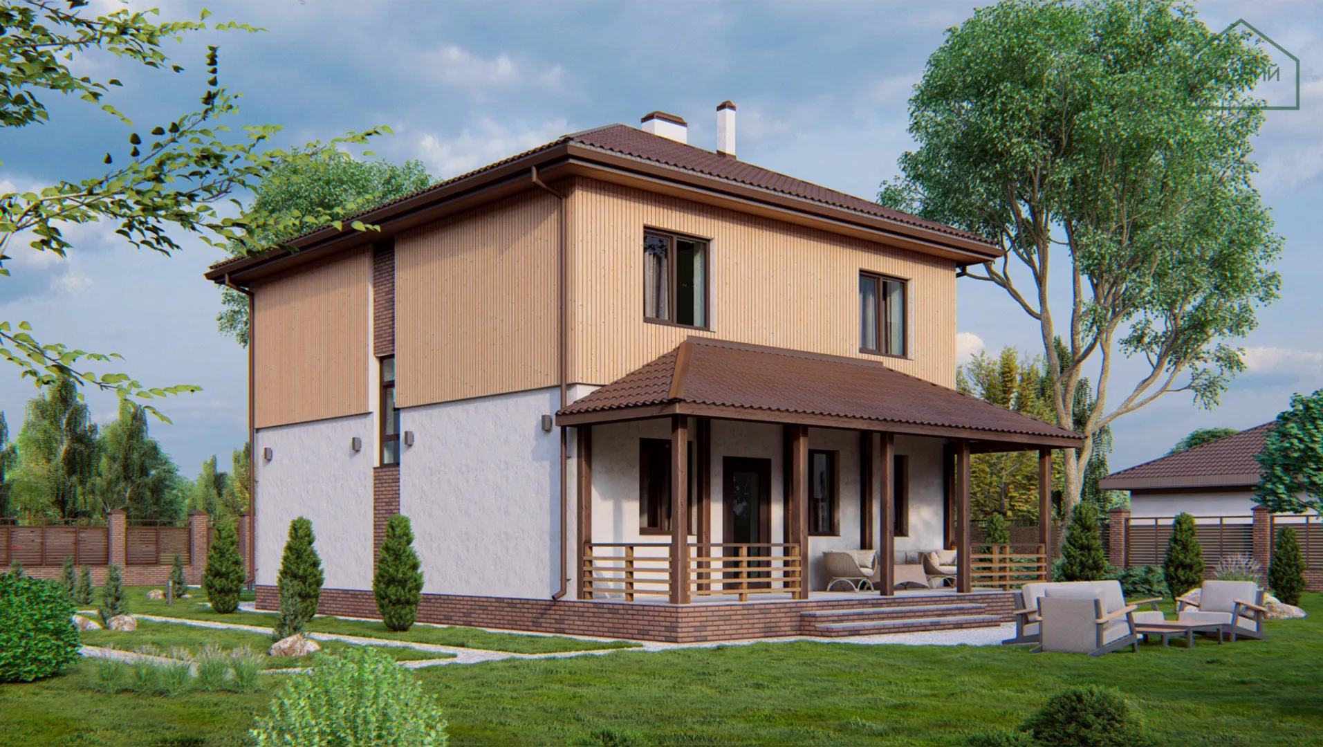 Двухэтажный каменный дом ДГ-5