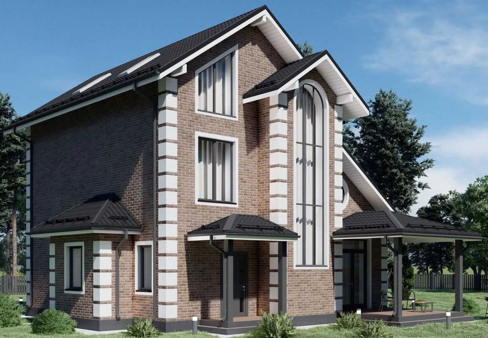 Трехэтажный дом в английском стиле S-187