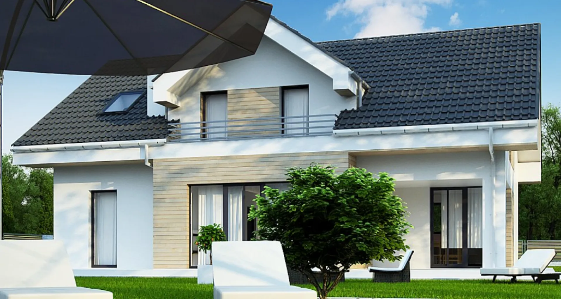 Загородный коттедж с жилой мансардой s3-181-5 (Z160 A)