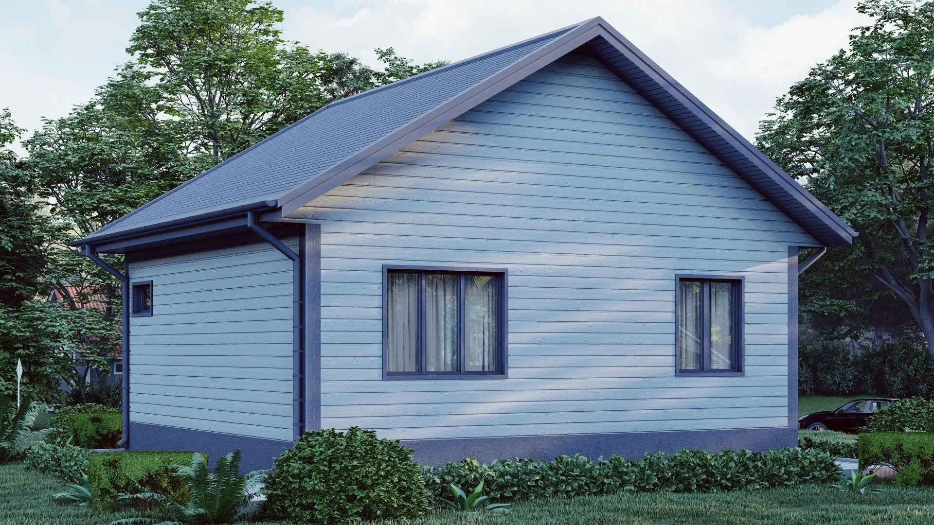 Проект каркасного дома K-BOX 50 7х8 м.