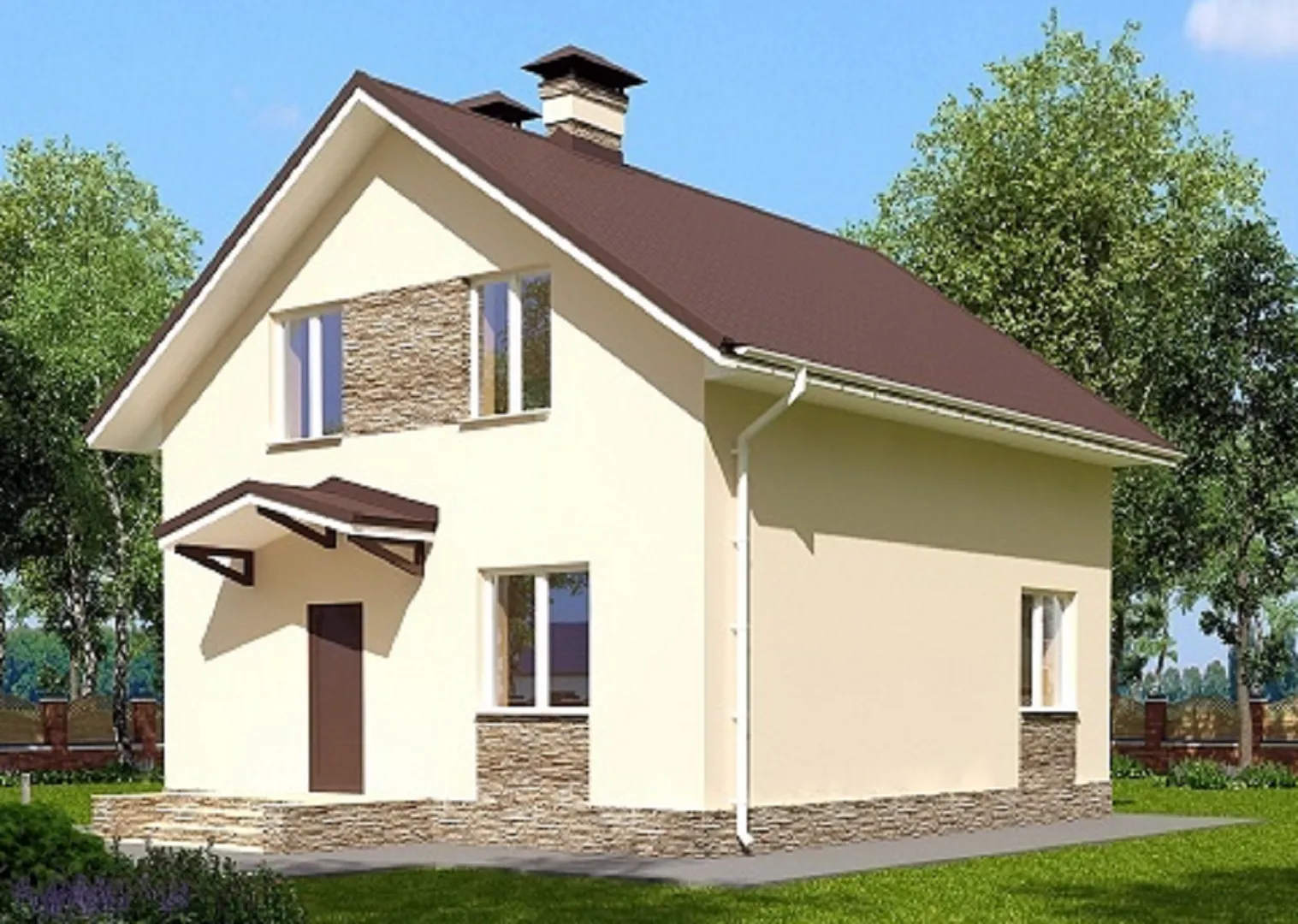 Дом брусовой двух-этажный.