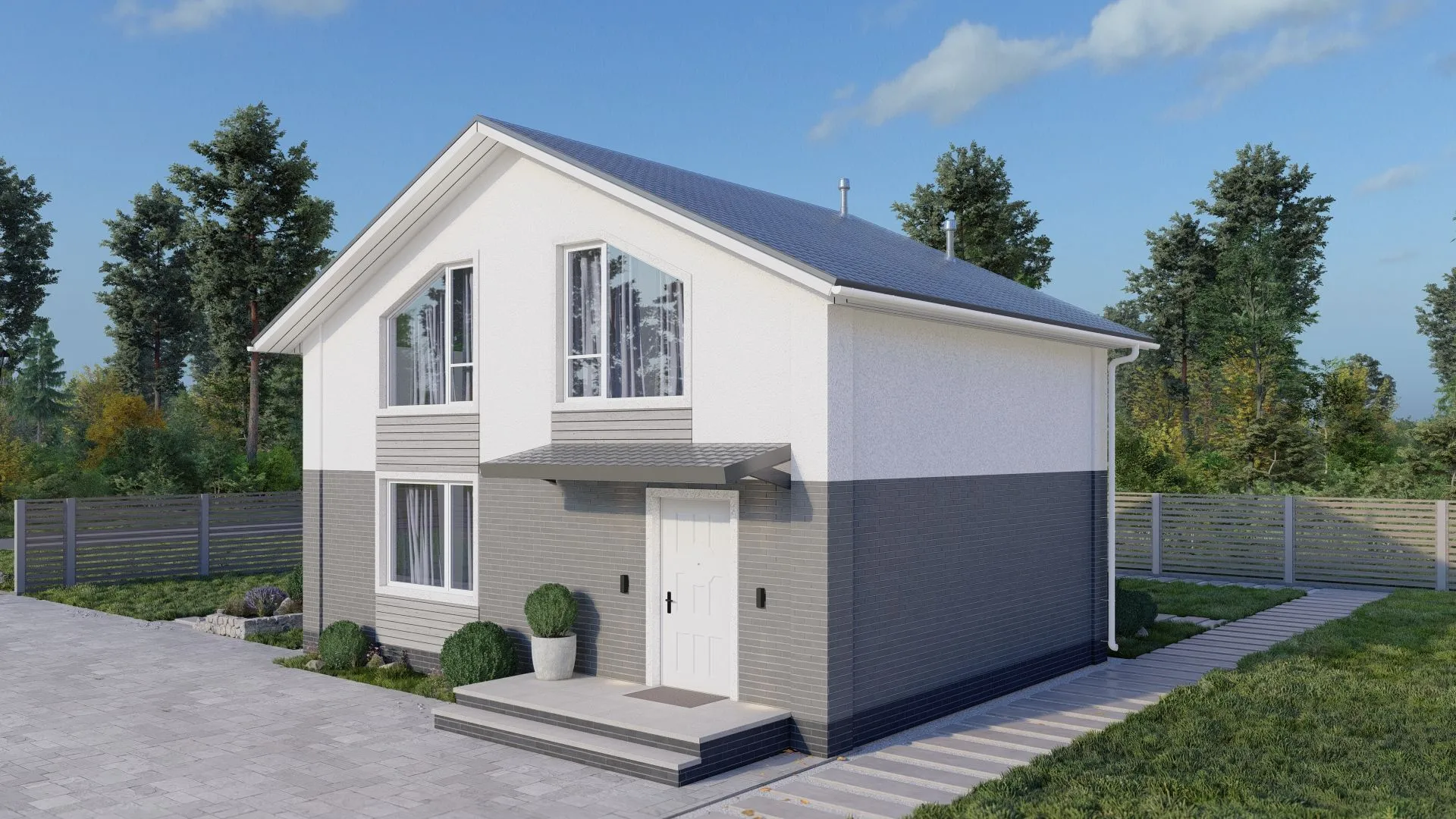 Мансардный дом 120м2