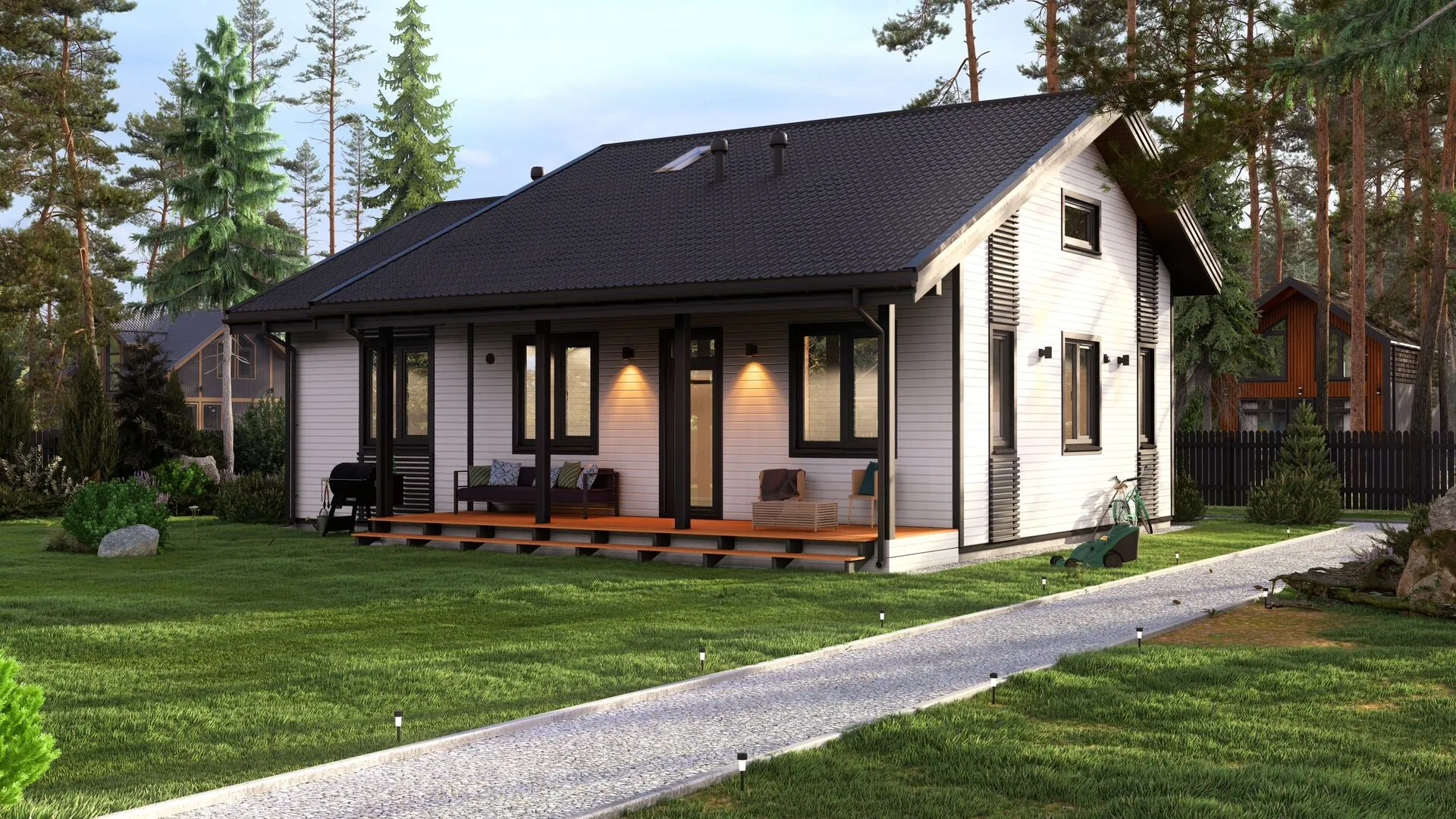 Дом в скандинавском стиле для постоянного проживания 