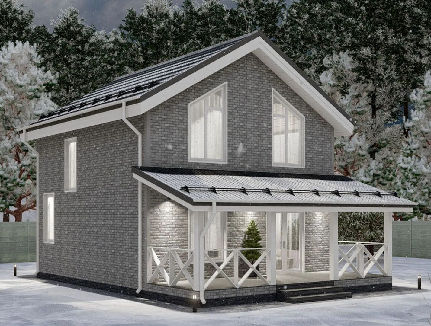 Двухэтажный дом с террасой 68-23КД