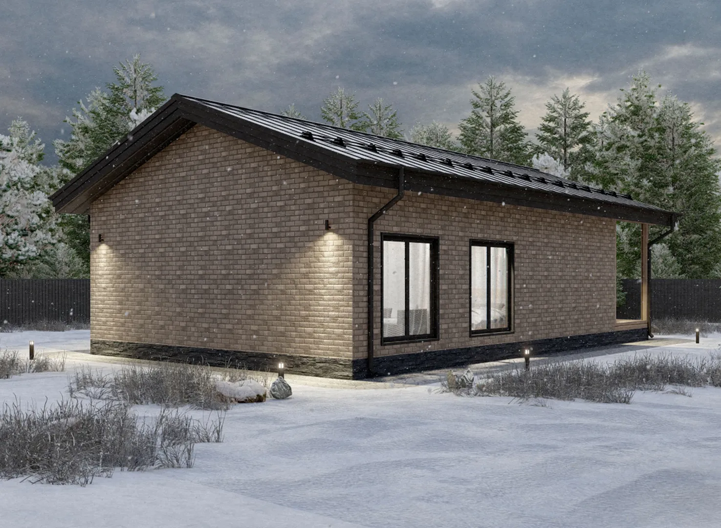 Загородный дом с террасой 07-23КД1.