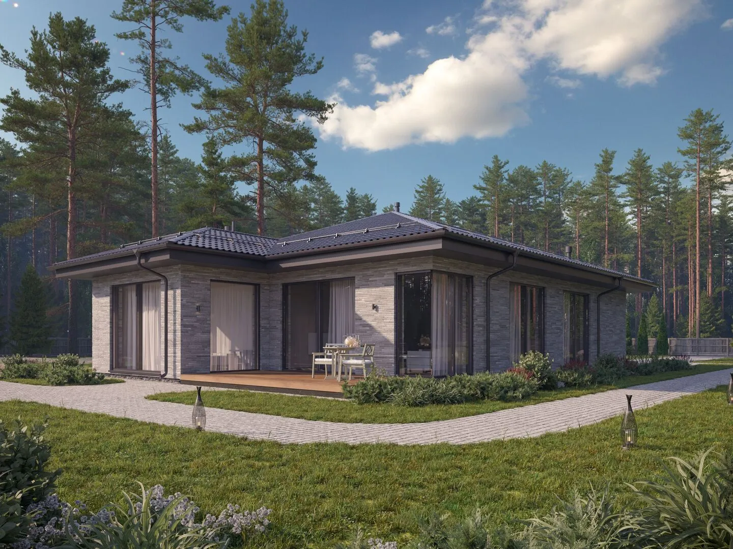 Одноэтажный дом линейки 