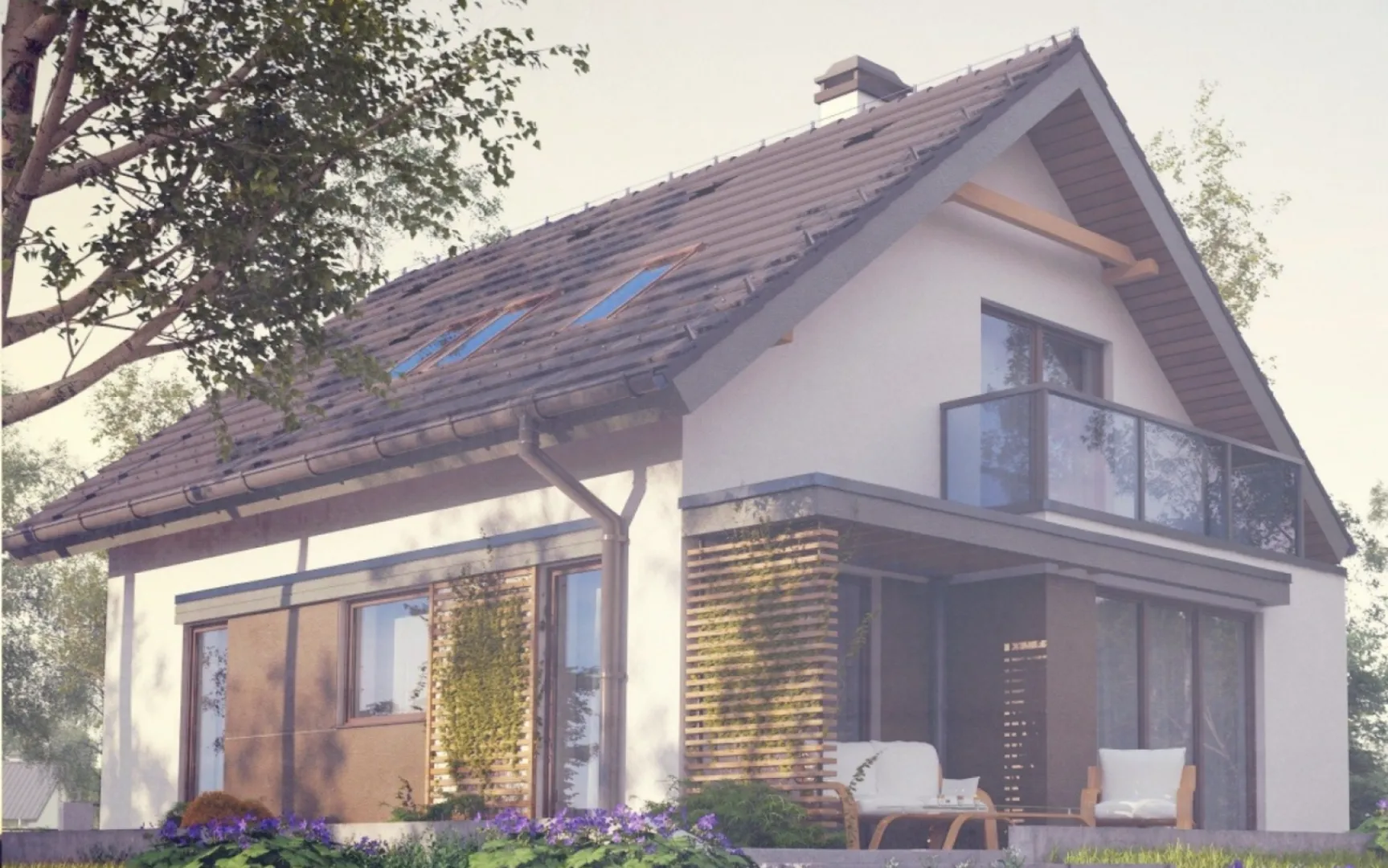 Двухэтажный прямоугольный коттедж S3-119-1 (Z302)