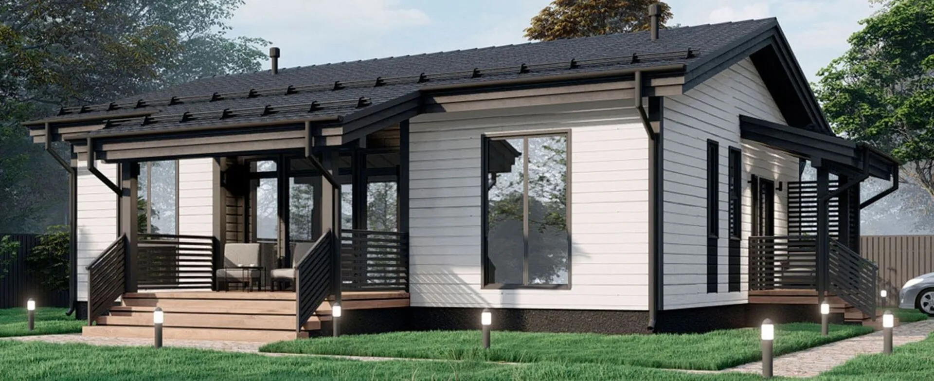 Одноэтажный дом с террасой 31-22КД