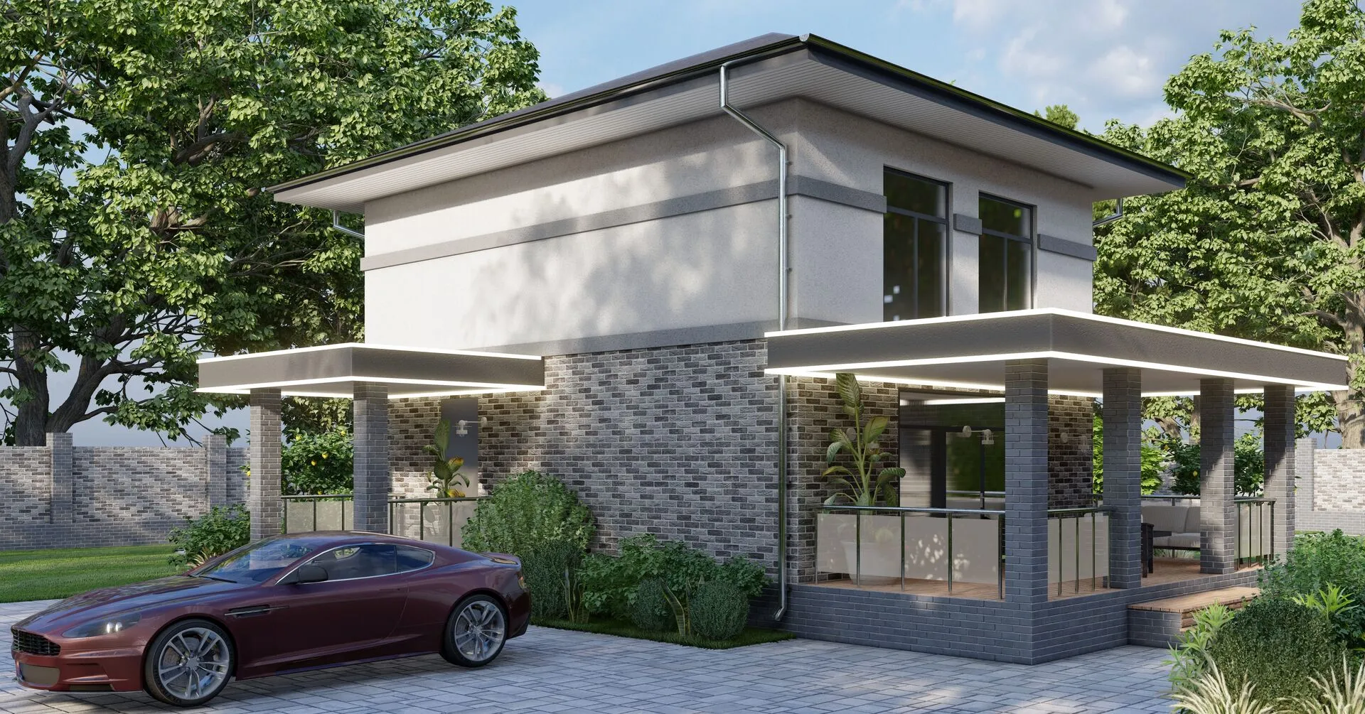 Двухэтажный коттедж С95