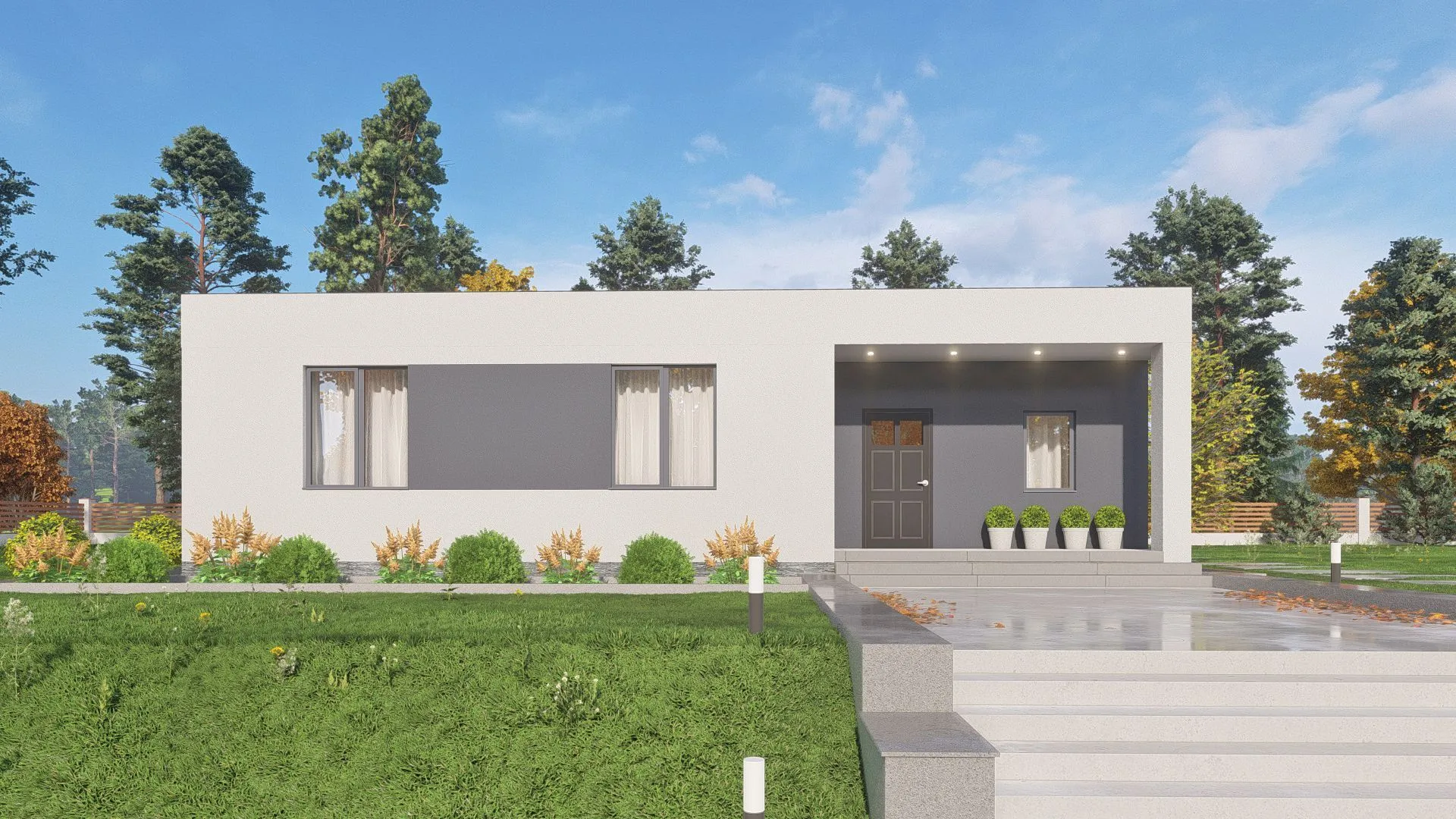 Хайтек 115 одноэтажный дом