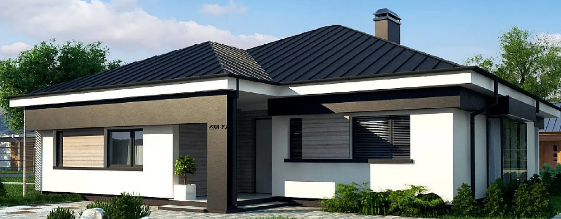 Одноэтажный коттедж с четырьмя спальнями S3-153-3 (Z200 BG)