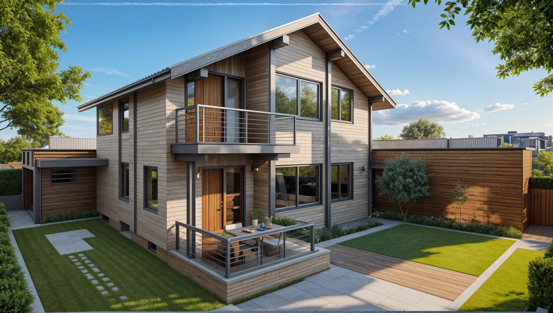 Загородный дом из клееного бруса 