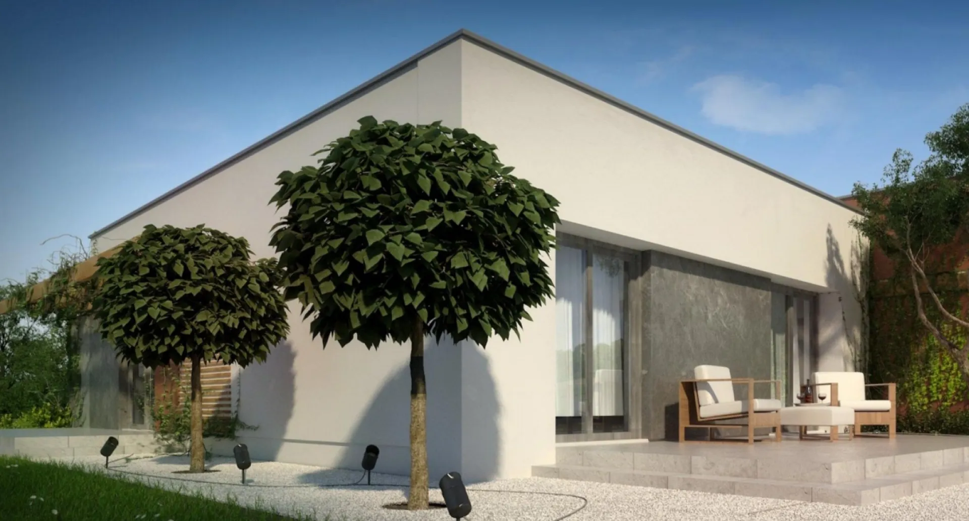 Особняк в стиле хайтек с плоской крышей S3-159-4 (ZX101)