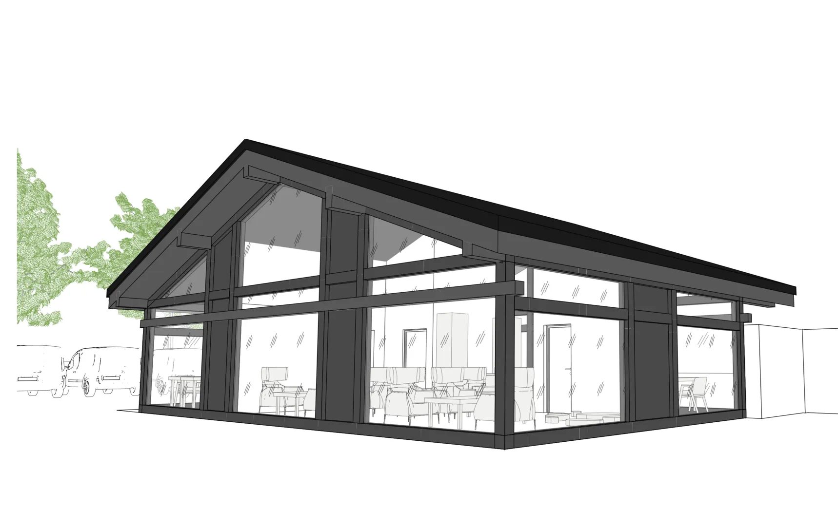 Одноэтажный дом-фахверк 97,3 (103,7) м2 SHALE