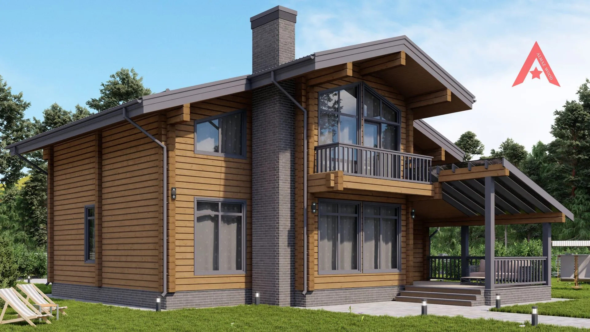 Двухэтажный дом 212м2