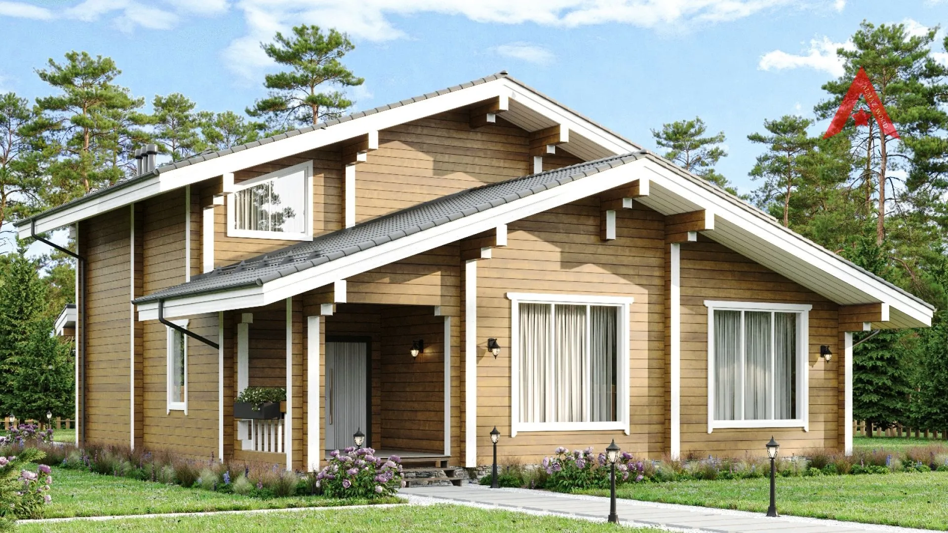 Двухэтажный дом 201м2