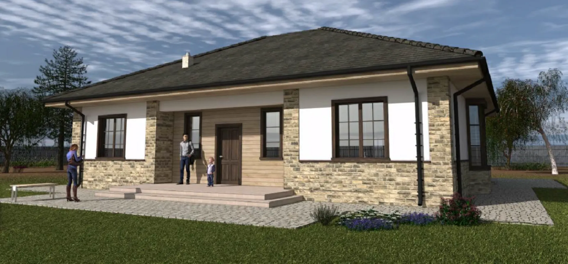 Проект дома из газоблока 12 на 15 м2