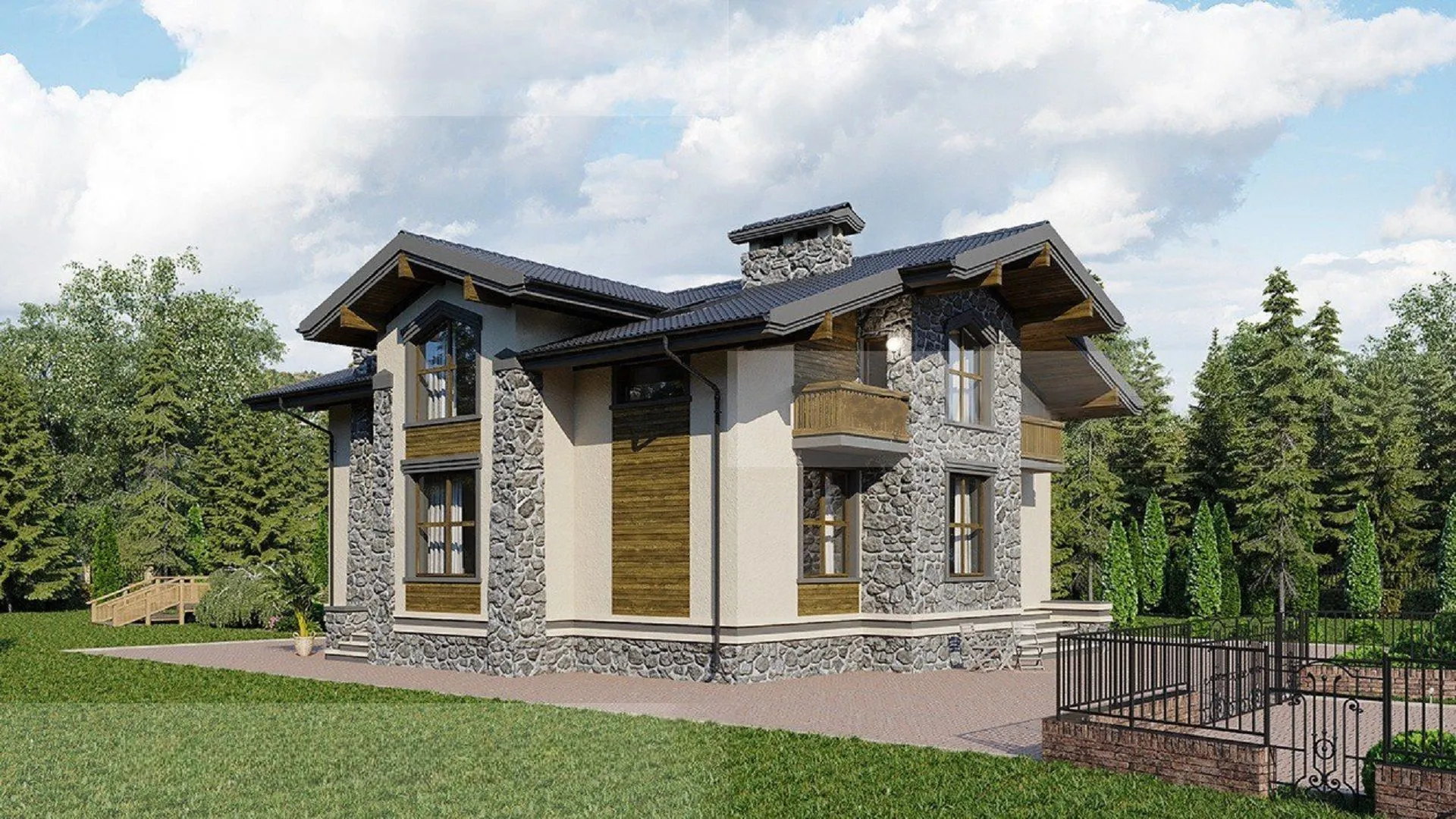 Загородный дом Шале-1-24