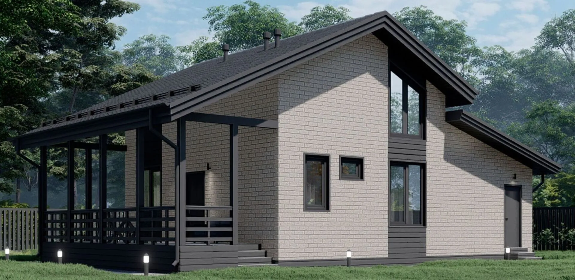 Двухэтажный дом с гаражом 114-23КД