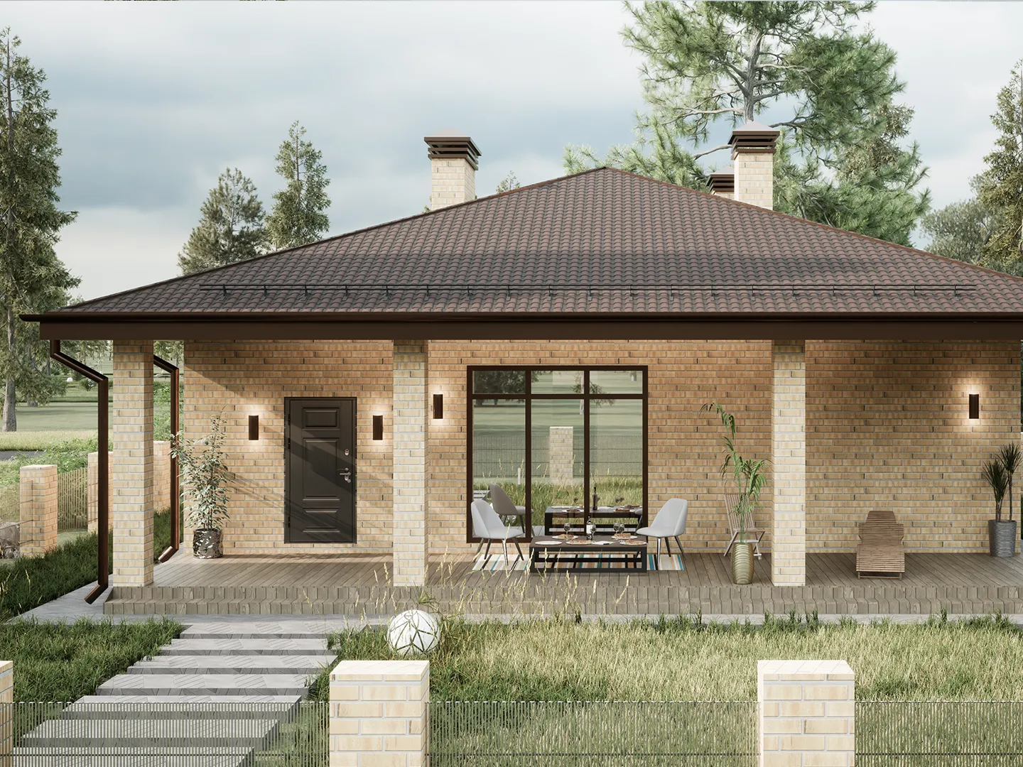 Одноэтажный дом FK-136 Пятидворка