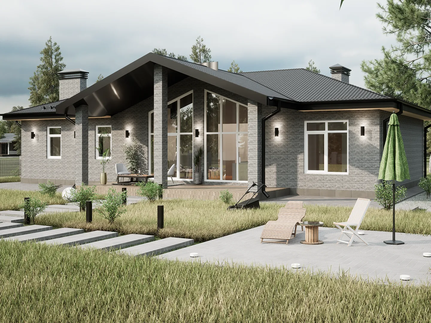 Одноэтажный дом FK-176 Пестрецы