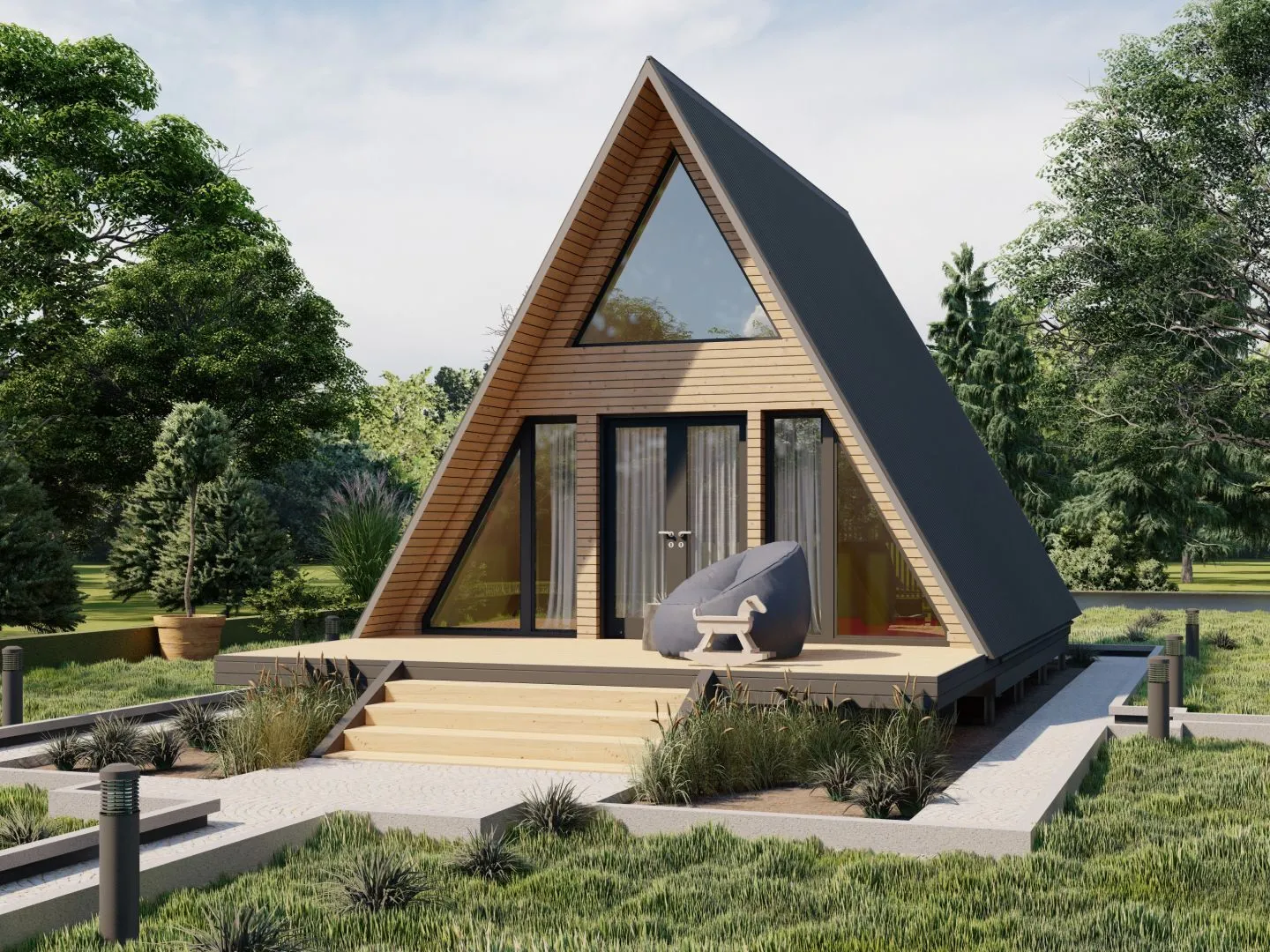 Двухэтажный каркасный дом 