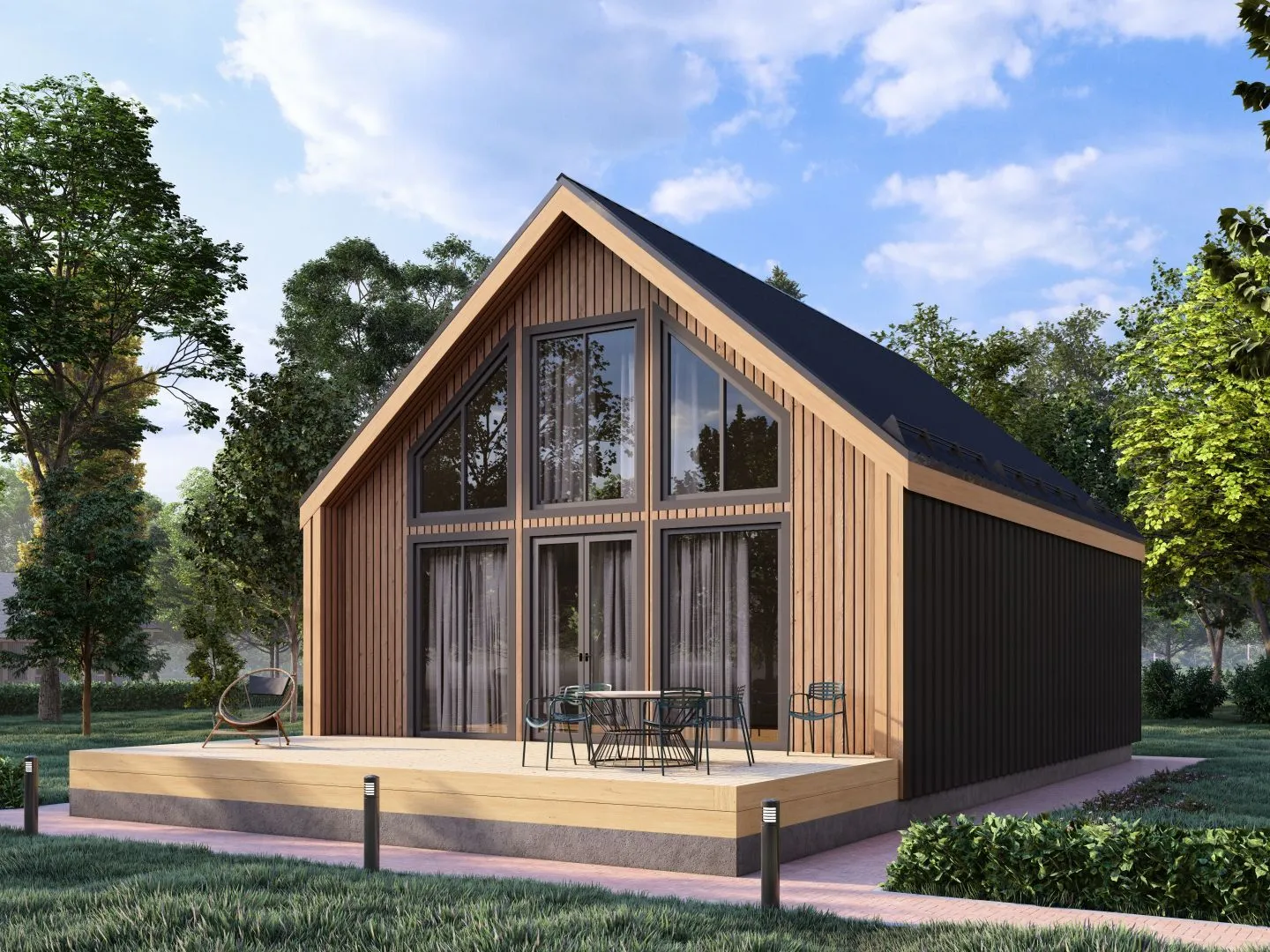 Двухэтажный каркасный дом 