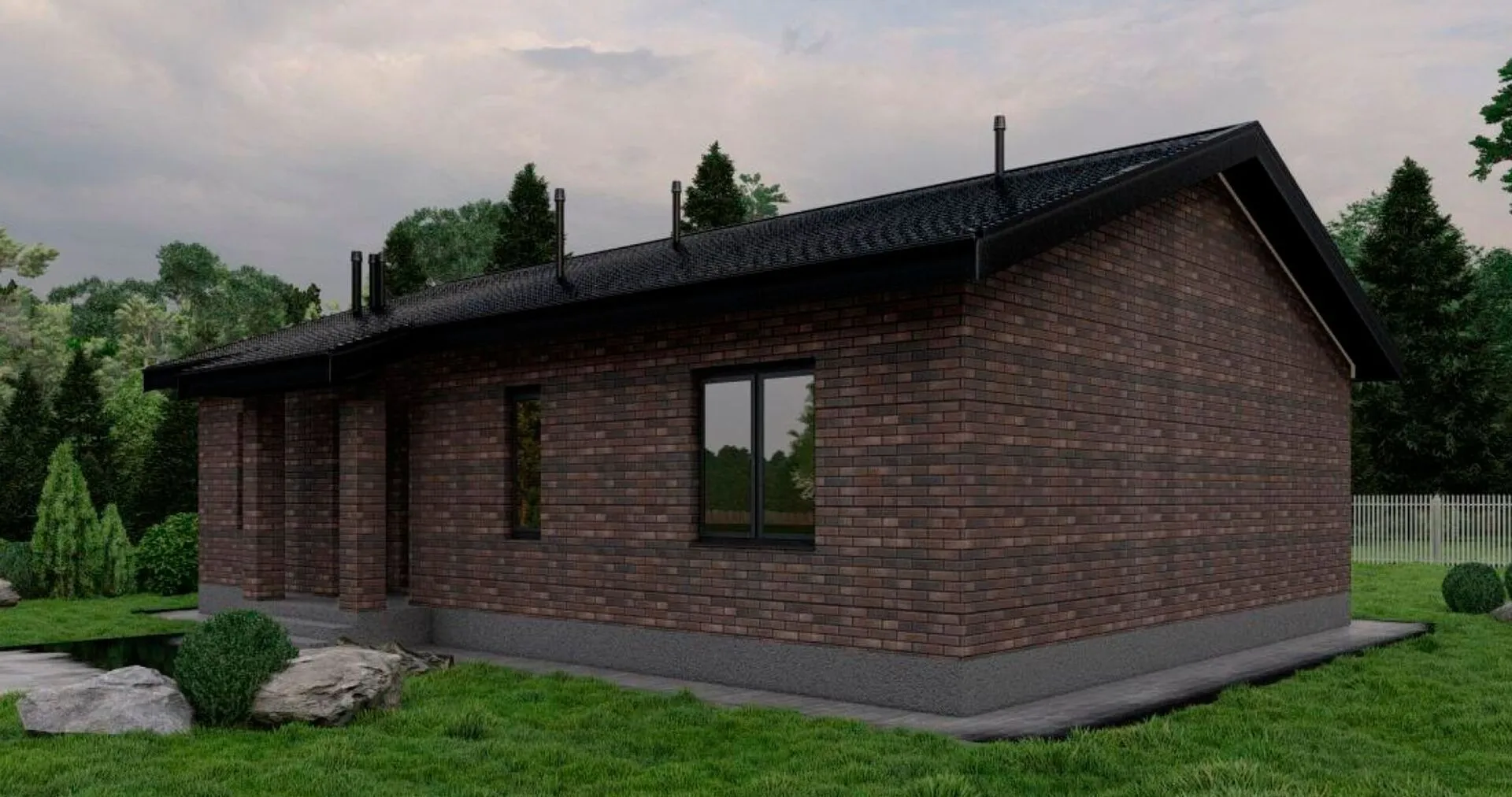 Одноэтажный кирпичный дом ИП-135