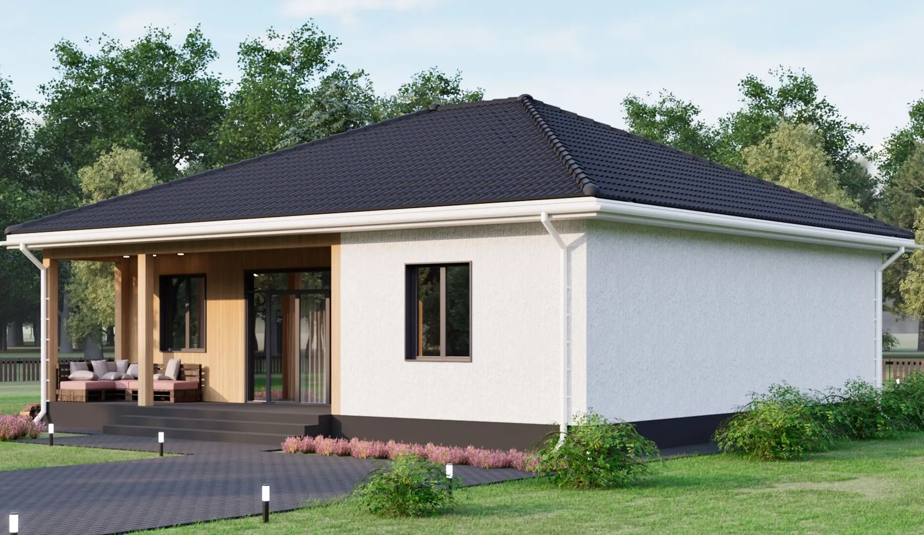 Одноэтажный дом по проекту S-124