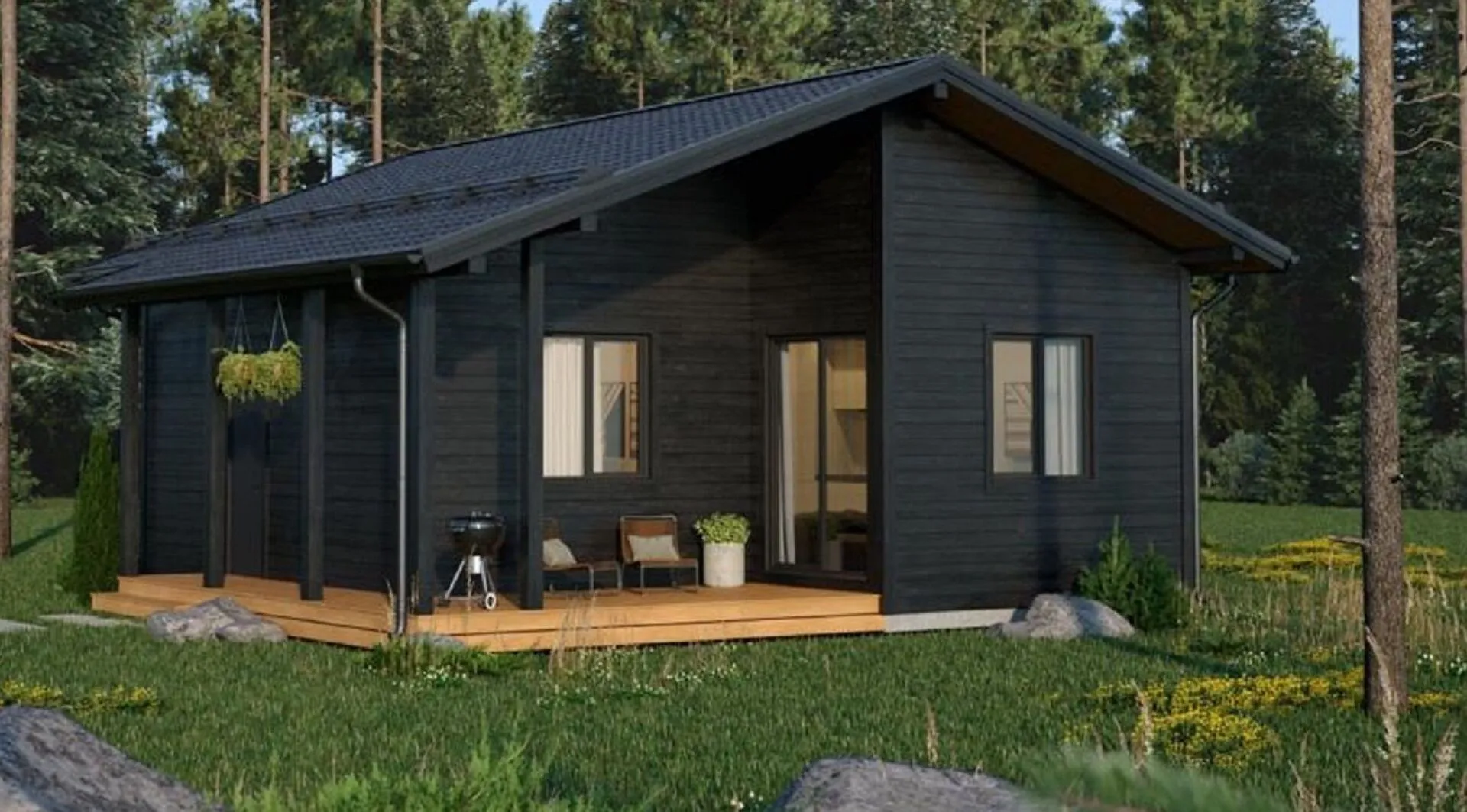 Проект одноэтажного жилого дома в д. Суйсарь 