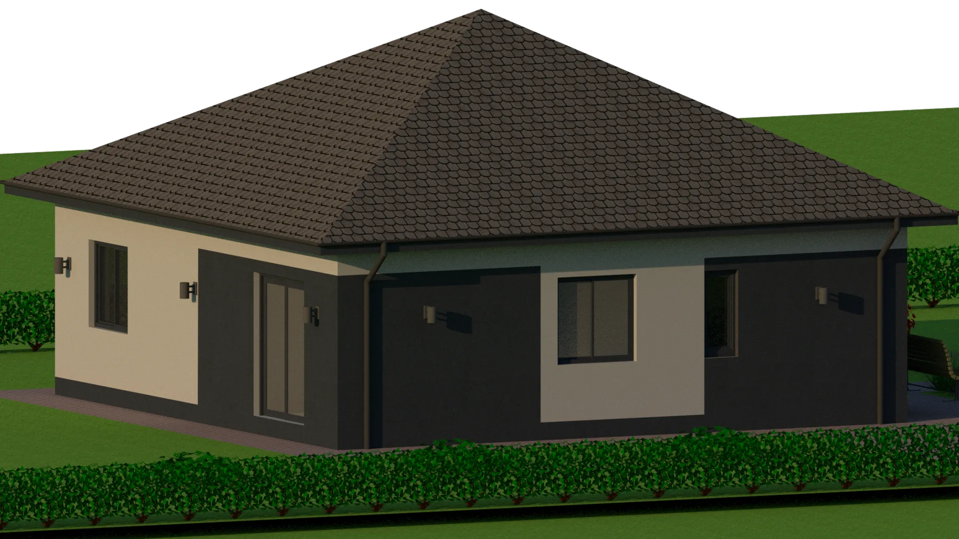 Современный одноэтажный дом KV-02