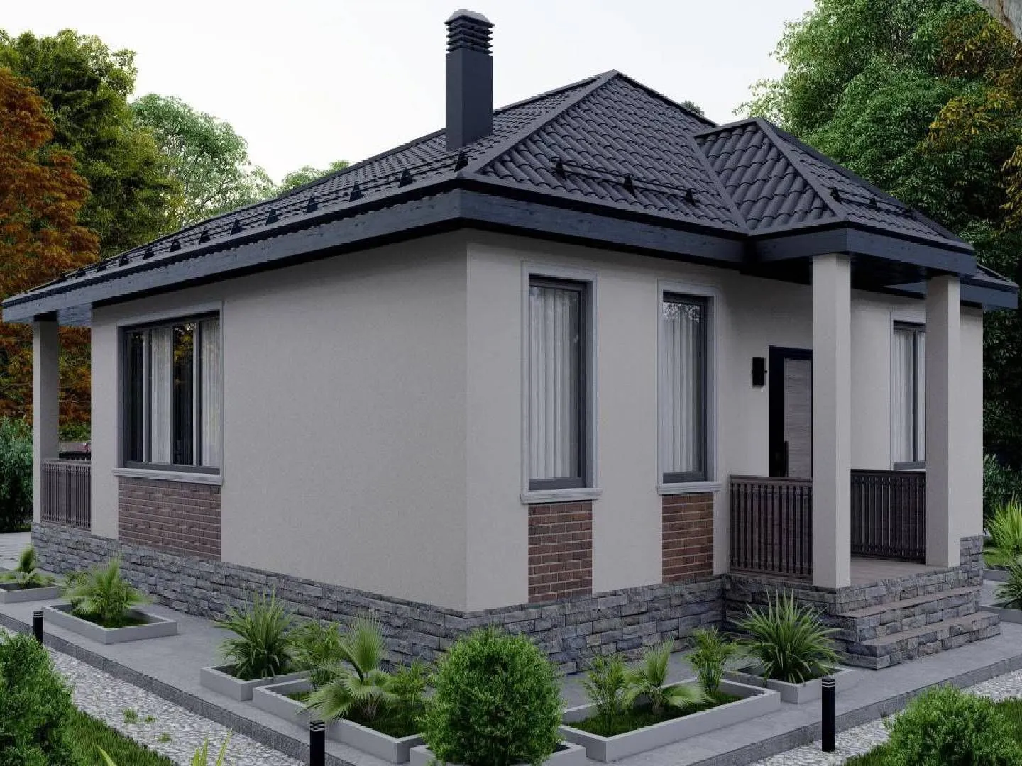 Одноэтажный коттедж 