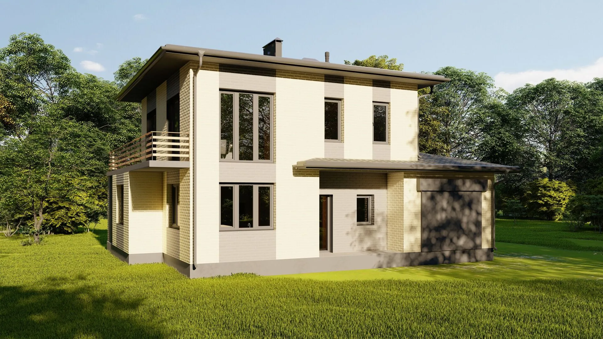 Двухэтажный дом по индивидуальному проекту 142,66 м2