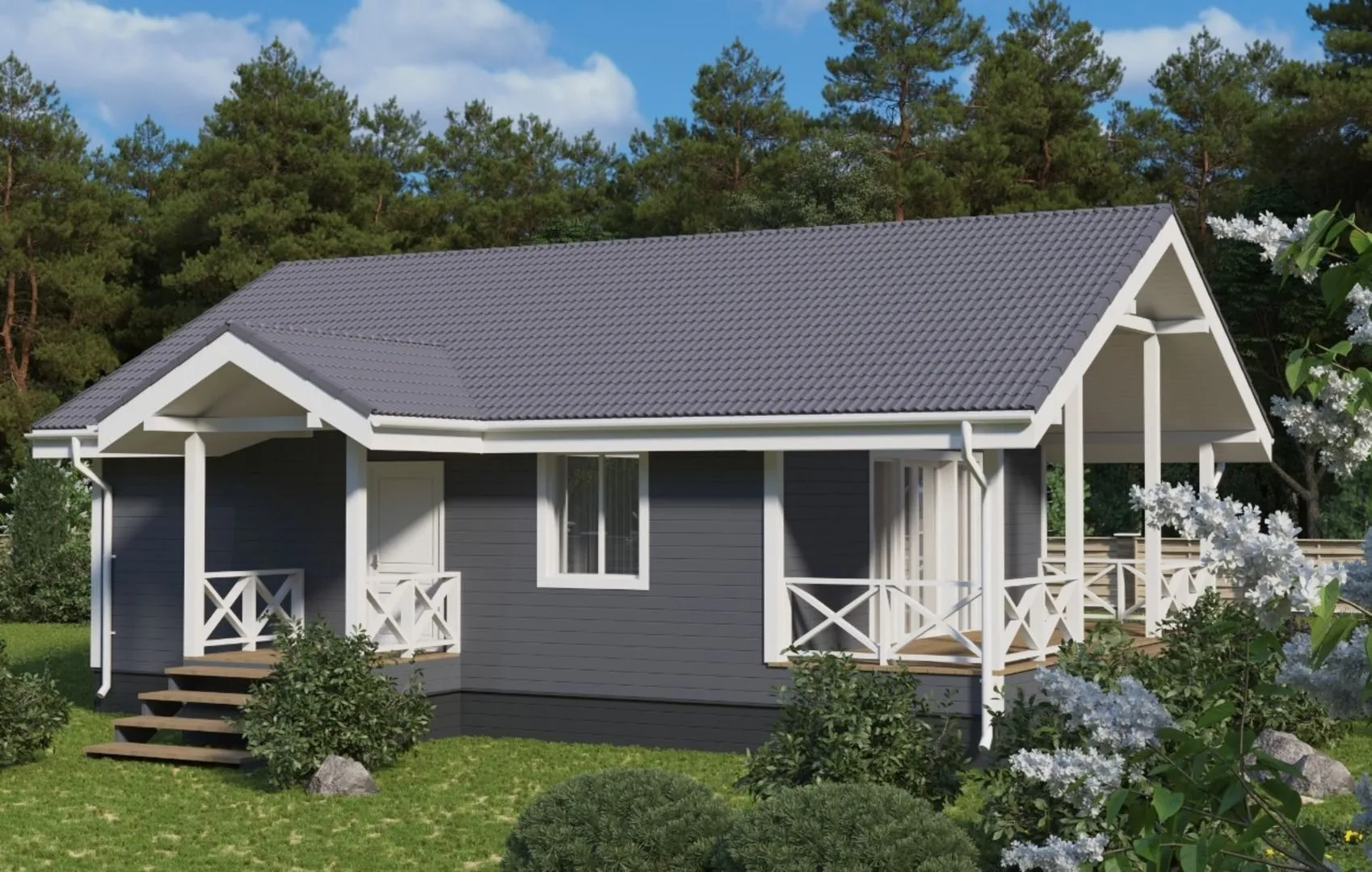 Одноэтажный дом Сканди L