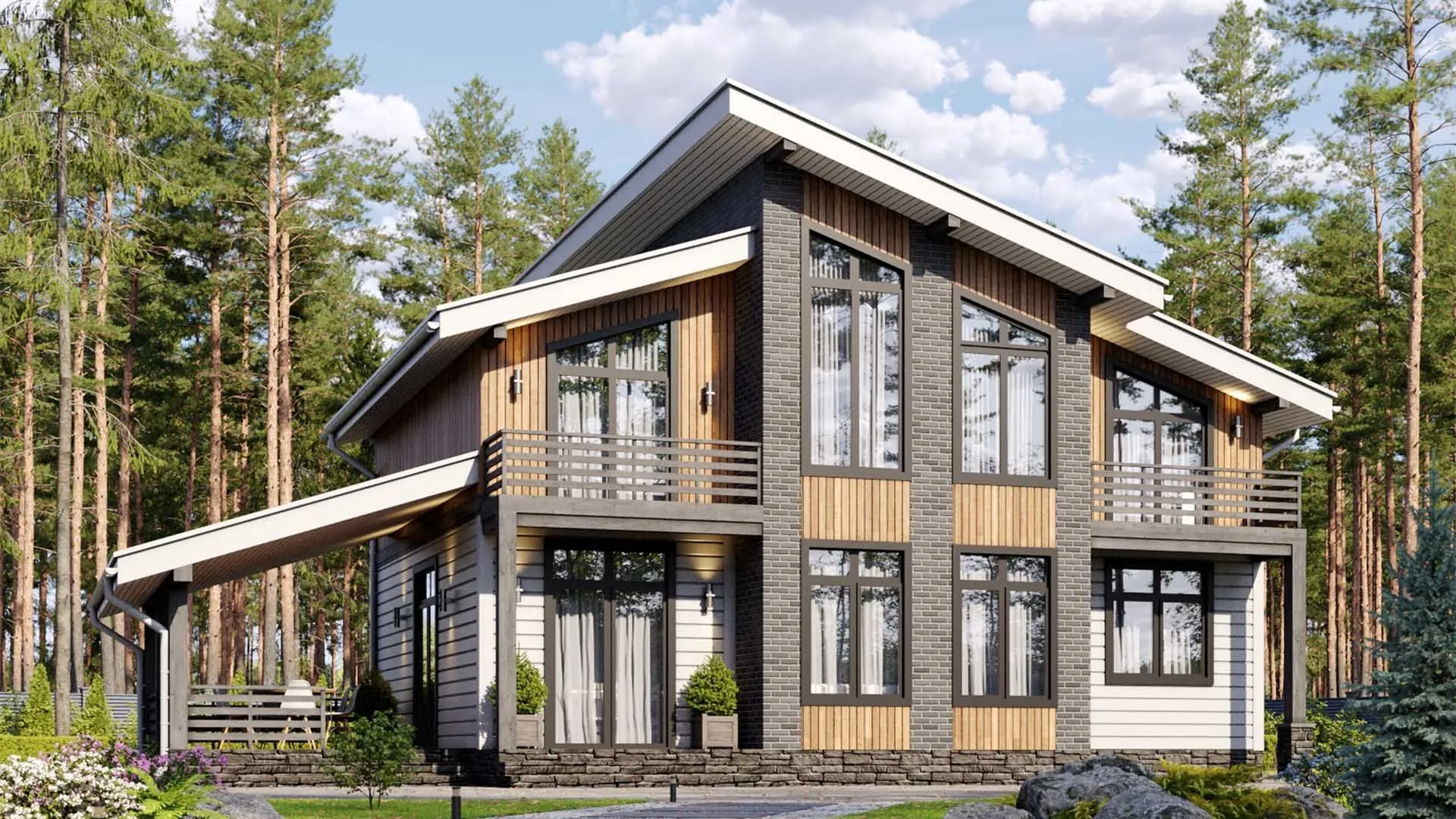 Двухэтажный каркасный дом «Тренто»